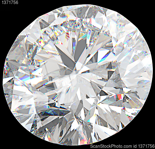 Image of Close-up of large round diamond or gemstone isolated