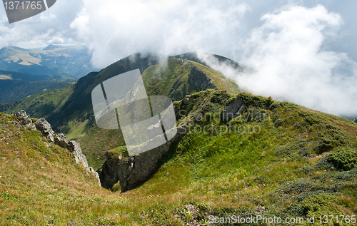 Image of Carpathian mountains in Ukraine: on the ridge