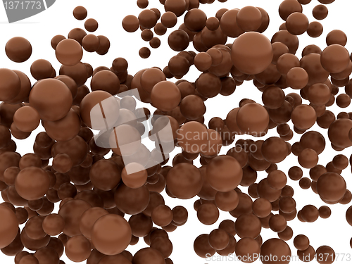 Image of Tasty chocolate orbs or balls isolated 