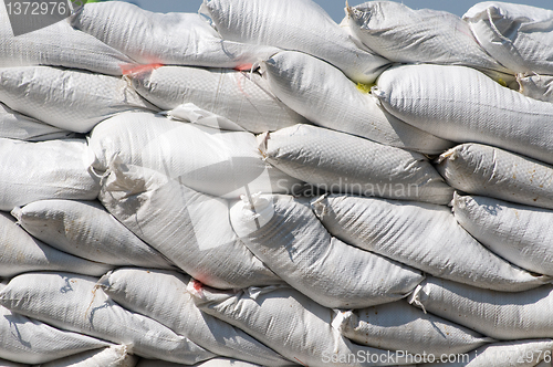 Image of Sandbags used as flood barrier