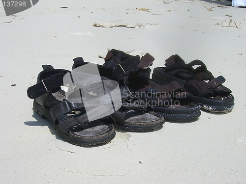 Image of sandals in the sand