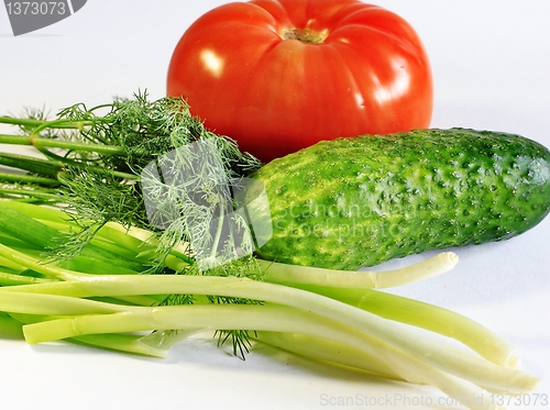 Image of vegetables for a salad  