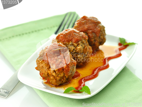 Image of meat balls with tomato sauce