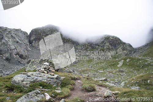 Image of hiking in frensh alpes in summer