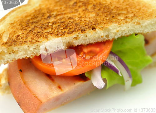 Image of sandwich with grilled ham