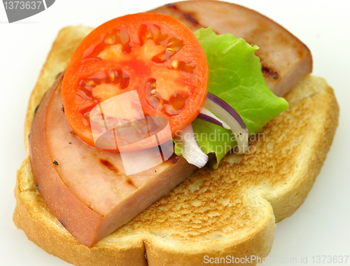 Image of sandwich with grilled ham 