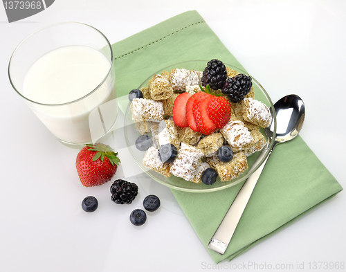 Image of healthy breakfast,Shredded Wheat Cereal