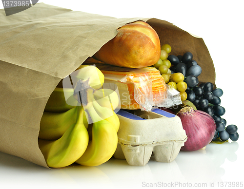 Image of paper bag with groceries 