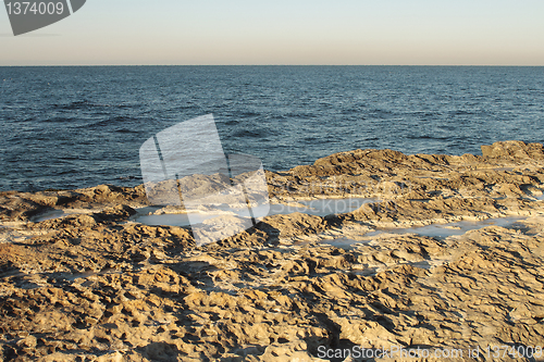 Image of Winter shore of the Caspian Sea.