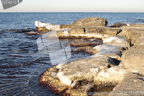 Image of Winter shore of the Caspian Sea.