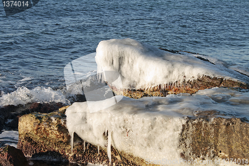 Image of Winter shore of the Caspian Sea.