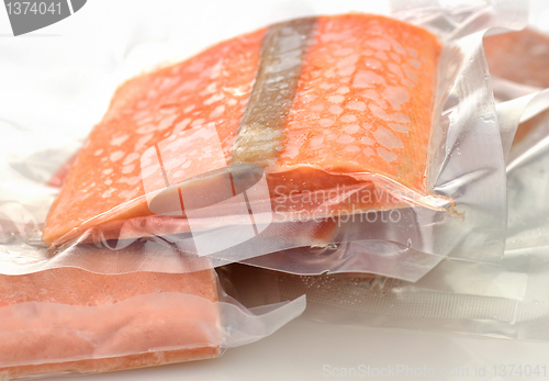 Image of frozen salmon fillets