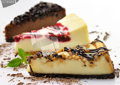 Image of slices of cheesecakes 