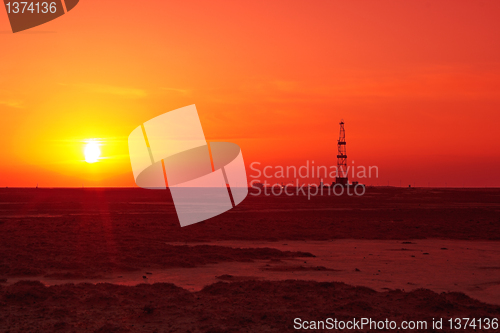 Image of Drilling sunset.