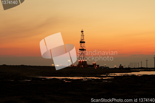 Image of Drilling sunset.