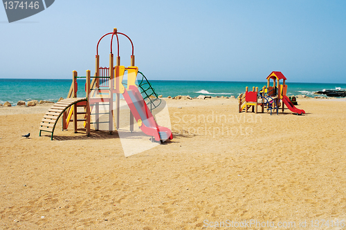 Image of Children's playground by the sea.