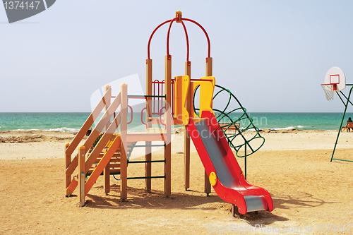 Image of Children's playground by the sea.