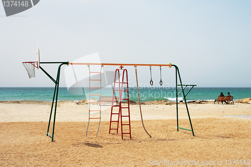 Image of Children's playground by the sea.