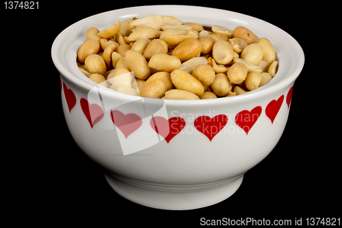 Image of Peanuts in a heart bowl