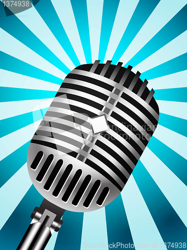 Image of Classic Microphone on lined background