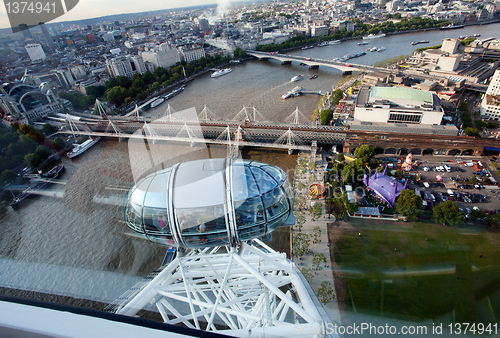 Image of London city from birds view as seen from London Eye