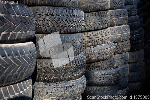 Image of Large pile of used tires