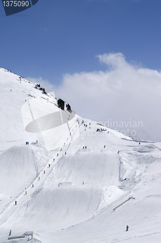 Image of Ski resort with snowboard park