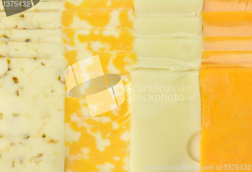 Image of cheese tray slices in a vacuum package