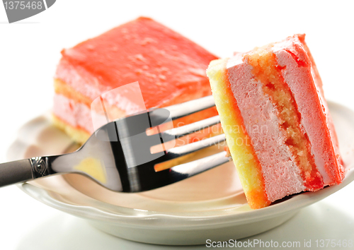 Image of strawberry flavored layer cake