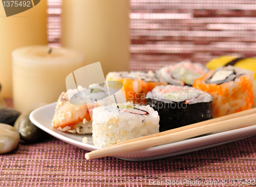 Image of various of sushi