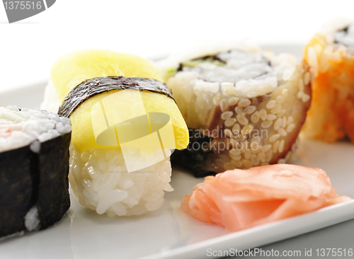 Image of sushi on a white dish
