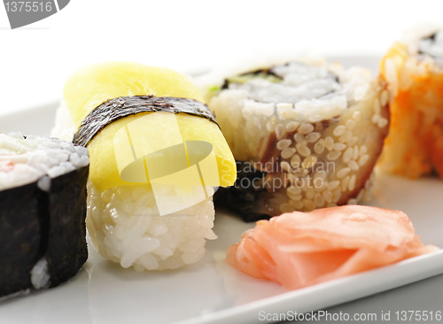 Image of sushi on a white dish