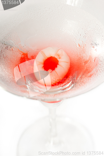 Image of Lychee martini cocktail  isolated on white background