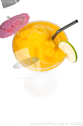 Image of frozen mango margarita daiquiri isolated on white