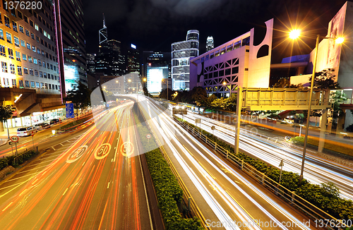 Image of traffic at city at night