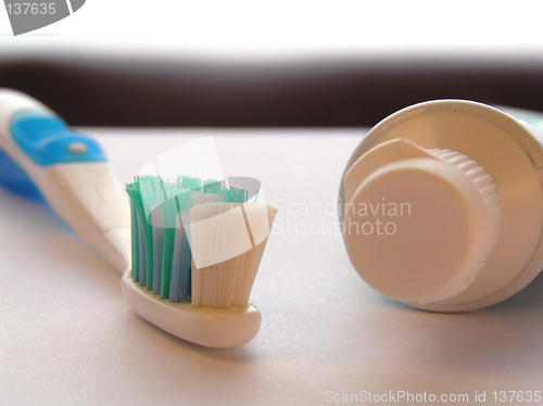 Image of toothbrush and toothpaste