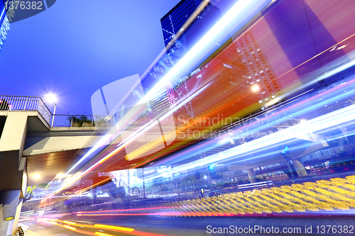 Image of traffic in city at night