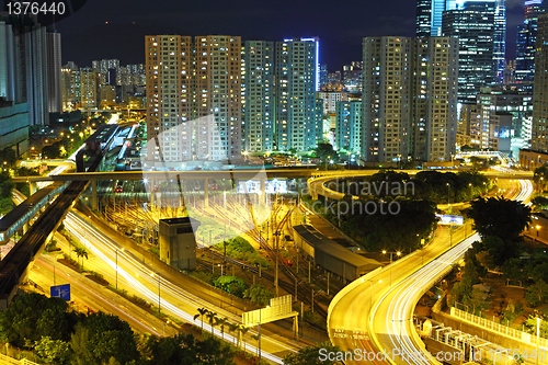 Image of Hong Kong downtown at night
