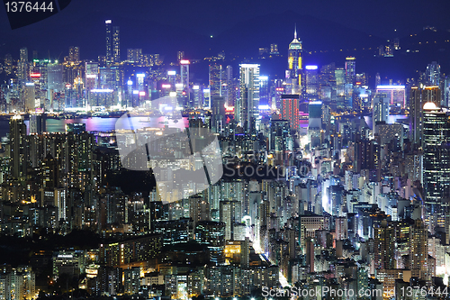 Image of Hong Kong with building at night