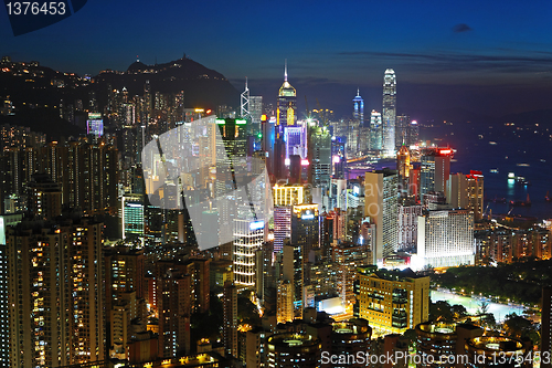 Image of Hong Kong skyline at night