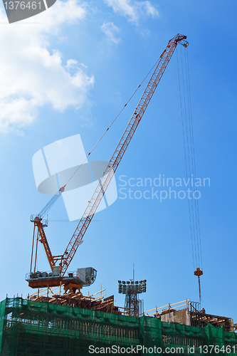 Image of Crane and building construction site