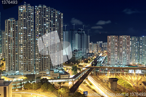 Image of Hong Kong downtown at night 