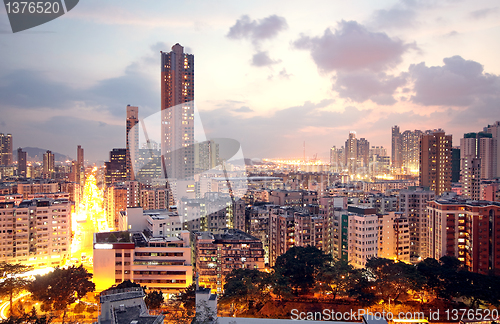 Image of urban city sunset