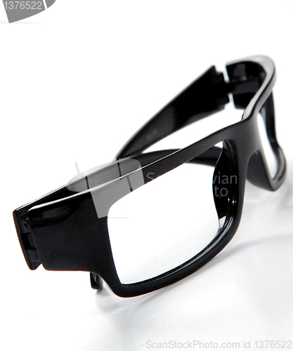 Image of black glasses on a white background 