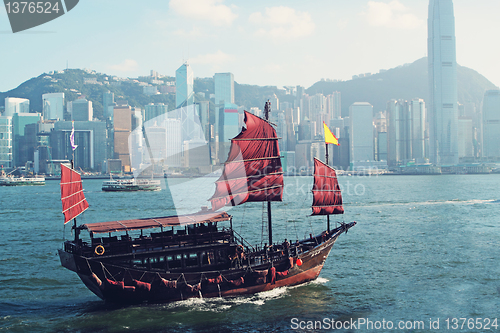Image of Junk boat in Hong Kong 