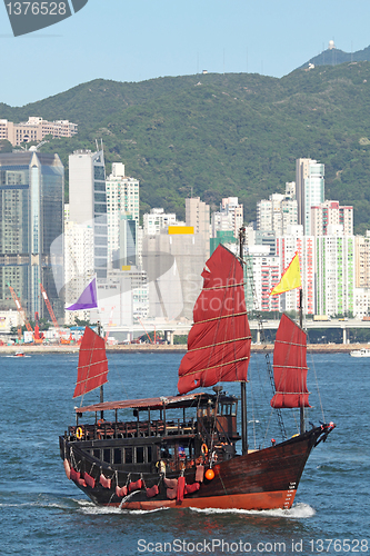 Image of Junk boat in Hong Kong 