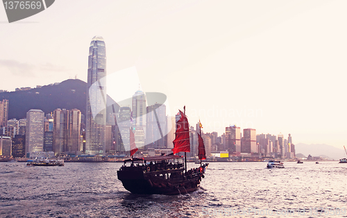 Image of Junk boat in Hong Kong 