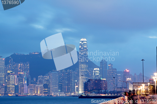 Image of sunset in hongkong Waterfront Promenade