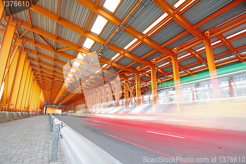 Image of orange steel tunnel