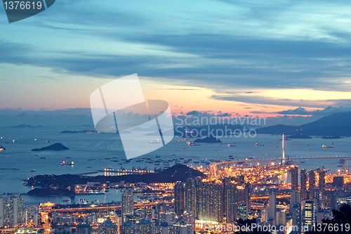 Image of sunset in hong kong 